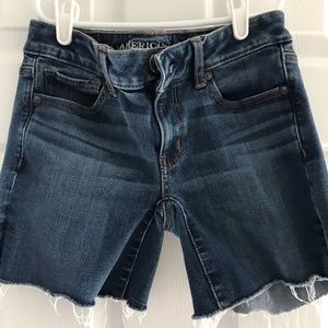 American Eagle Super Stretch Cutoff Jean Denim Shorts, Midi, 2, LN